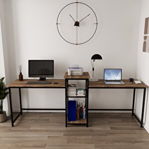 Duodesk 2 Kişilik Çalışma Masası Kahverengi