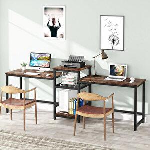 Duodesk 2 Kişilik Çalışma Masası Kahverengi