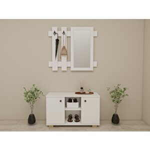 Sarissa Ayakkanbı Dolabı/askılık/antre Dolap-beyaz