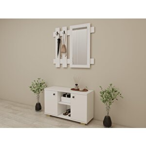 Sarissa Ayakkanbı Dolabı/askılık/antre Dolap-beyaz