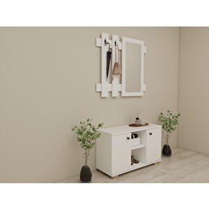 Sarissa Ayakkanbı Dolabı/askılık/antre Dolap-beyaz