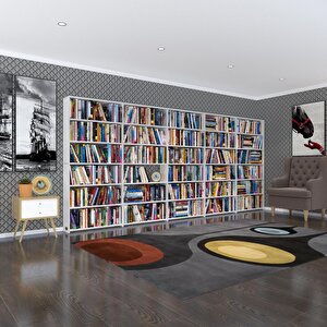 Kitaplık Süper Ga Byz 180*400*19 6 Katlı 5 Bölme Çift Bölme Opsiyonlu Ofis Mutfak Banyo Dolabı Arkalıksız