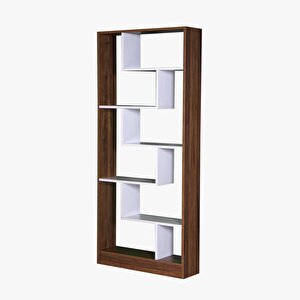 Kitaplık 14037 Labi̇rent Torna Model 1kalite Suntalem Raf Beyaz Ceviz El Yapım
