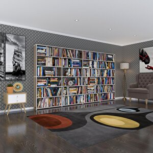 Kitaplık Süper Ga Crd 180*320*19 6 Katlı 4 Bölme Çift Bölme Opsiyonlu Ofis Mutfak Banyo Dolabı Arkalıksız