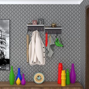 Elbise Askılığı Karayemiş2 Gri 26*076*12 Vestiyer Portmanto Askı Askılık 8 Adet Askı