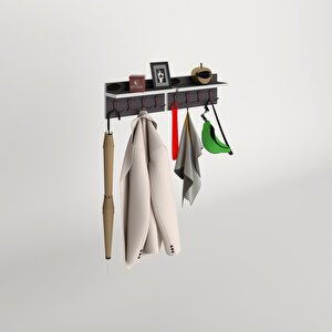 Elbise Askılığı Karayemiş2 Gri 26*076*12 Vestiyer Portmanto Askı Askılık 8 Adet Askı