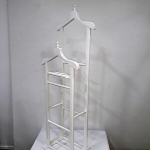 Dilsiz Uşak 13930 Ahşap Gürgen Çift Tepe Beyaz Lake Askılık Kayın Demonte El Yapı