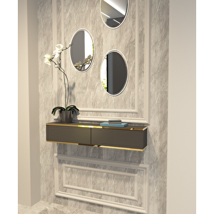 Mobi̇lya Gezegeni̇ Rossi̇ Dresuar 90 Cm Antrasi̇t Gold