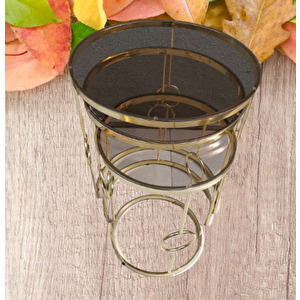 Zigon Zlf 14088 Halkalı Model Cam Tabla Metal Gold Kaplama Kutu Sevk El Yapım