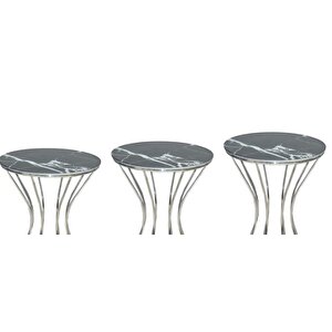 Brc Kum Saat 14066 Zigon Metal Krom Renk Kaplama Siyah Mermer Temper Cam El Yapım