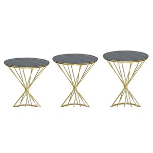 Brc Ri̇voli̇ 14070 Zigon Model Metal Gold Renk Kaplam Düz Siyah Temper Cam El Yapım