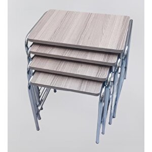 Zigon Sehpa Demet 14007 Metal Model Metal Nikelaj Ayak Somon Desen El Yapım