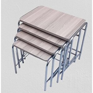 Zigon Sehpa Demet 14007 Metal Model Metal Nikelaj Ayak Somon Desen El Yapım