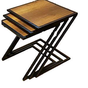 Zigon Zlf 14093 Z Model Metal Transmisyon Siyah Fırın Boya Mdf Ceviz Tabla El Yap