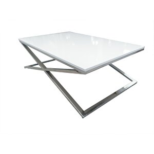 Orta Sehpa 13917 X St Çapraz Model Metal Nikelaj Ayak Parlak Boya Tabla El Yapım