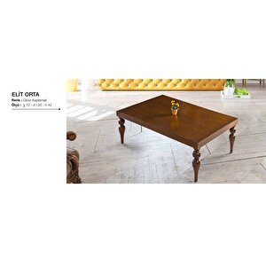 Orta Sehpa Osm 11818 Eli̇t Model Kayın İnce Torna Ayak Parlak Ceviz Tabla El Yapım