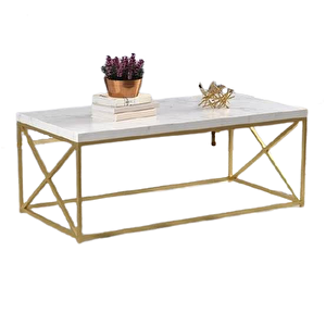 Orta Sehpa 19323 Ogem Çapraz Model Metal Transmisyon Çelik Gold Kaplama El Yapım