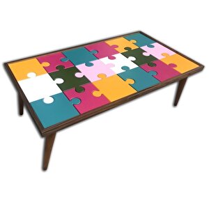 Orta Sehpa 17982 Puzzle Bulmaca Kayın Retro Ayak Cam Çocuk Gelişimine Destek Ürün