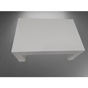 Orta Sehpa 14568 Model Ahşap Kutu Ayak Mdf Parlak Beyaz Lake Boya Tabla El Yapım