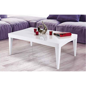 Orta Sehpa Osm 11806 Kelebek Klasik Model Parlak Beyaz Kayın Retro Ayak  El Yapı