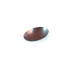 Dönerli Orta 18585 Sehpa Oval İnovatif Ürün Kayın Retro Ayak Şık Mdf Tabla Beyaz