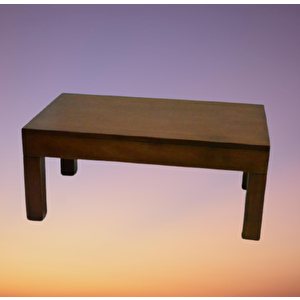 Orta Sehpa 17782 Klasik Model Ahşap Kutu Küt Ayak Mdf Ceviz Natüre Tabla El Yapım