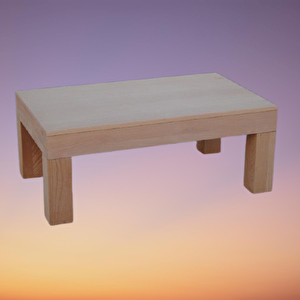 Orta Sehpa 17783 Küt Klasik Model Ahşap Küt Ayak Mdf Ham Natüre Tabla El Yapım
