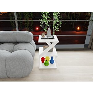 Bubon Yan Sehpa Beyaz-beyaz