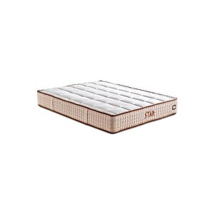 Star Yatak 100x200 Cm Tek Kişilik Nms Yaylı Saten Kumaşlı Full Ortopedik Sert Yatak Krem Bordür