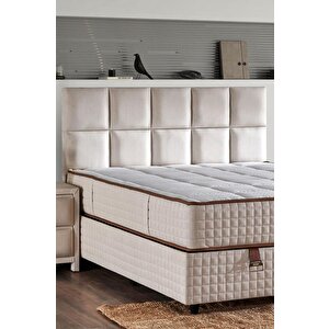 Star Yatak 100x200 Cm Tek Kişilik Nms Yaylı Saten Kumaşlı Full Ortopedik Sert Yatak Krem Bordür