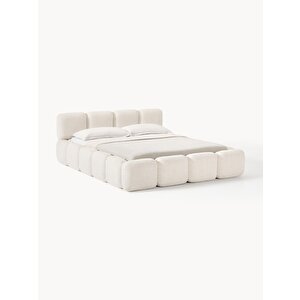 Mode Buklet 160 Cm. Döşemeli 2 Kişilik Baza Başlık Set 01 Beyaz Bukle Kumaş (evi̇ni̇ze Tesli̇m Kurulumlu)