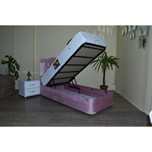 Baza Yatak Başlık 14237 Ful Ortapedik Yatak Taytüy Pembe Silin Metal 100*200
