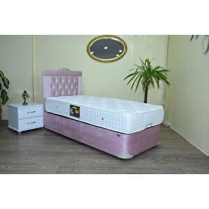 Baza Yatak Başlık 14237 Ful Ortapedik Yatak Taytüy Pembe Silin Metal 100*200