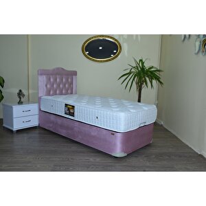 Baza Yatak Başlık 14237 Ful Ortapedik Yatak Taytüy Pembe Silin Metal 100*200
