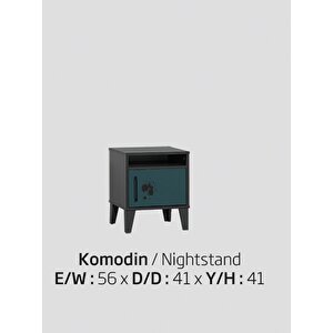 Komodin Urlu Mi̇x İroni̇ İnovasyon Model Dolaplı Antrasi̇t-petrol Mavi̇ Renk Uyum