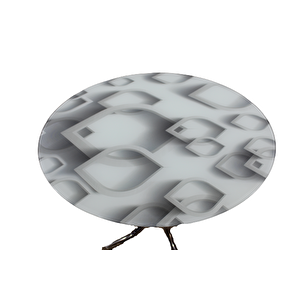 Masa 16612 Japon Ayak Model Metal Nikelaj 90cm Temper 8mm Grafik Balık Sürü Cam