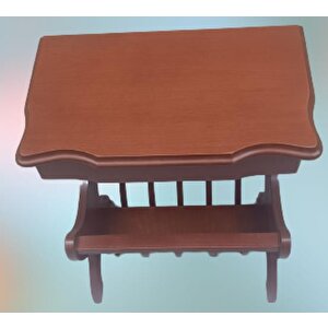 Gazete 18072 Sehpa Model Kayın Mdf Tabla Ceviz Boya Tutmalık Kutu Sevk El Yapım