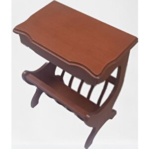 Gazete 18072 Sehpa Model Kayın Mdf Tabla Ceviz Boya Tutmalık Kutu Sevk El Yapım