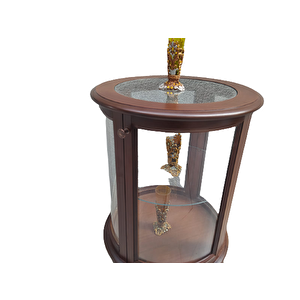 Gümüşlük 17437 Si̇li̇ndi̇r Model Parlak Ceviz Kayın Aslan Ayak Bombe Cam 98 El Yapım