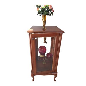 Gümüşlük Vitrin 19737 Kare Model 120 Parlak Ceviz Kayın Lükens Aslan Ayk El Yapım