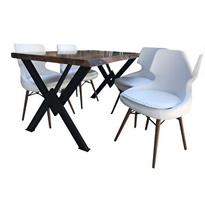 Masa 13841 X Ayak Kütük Desen Kalınlaştırma Tabla Dökme Sünger Sandalye Metal