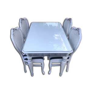 Masa 13810 Fiti̇l Tarak Açıl Masa Kapitone Hasirli Klasik Sandalye Torna Ayak Ort