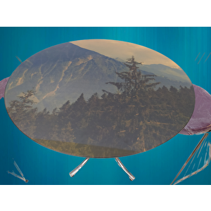 Masa 14152 Tel Sandalye Tk Metal Nikelaj  Ayak Japon Temper Kırılma Manzara Cam