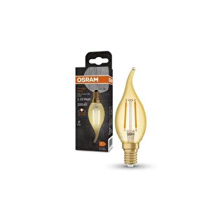 Vintage 2,5w (22w) Kıvrımlı Rustik Led Mum Ampul - Sarı Dekoratif Lamba