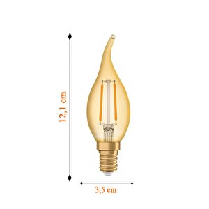 Osram Vintage 2,5w (22w) Kıvrımlı Rustik Led Mum Ampul - Sarı Dekoratif Lamba