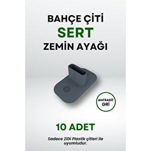 Çit Uyumlu 10'lu Sert Zemin Ayak - Antrasit Gri Antrasit