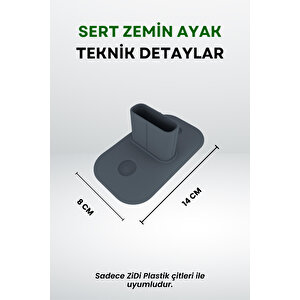 Çit Uyumlu 10'lu Sert Zemin Ayak - Antrasit Gri Antrasit