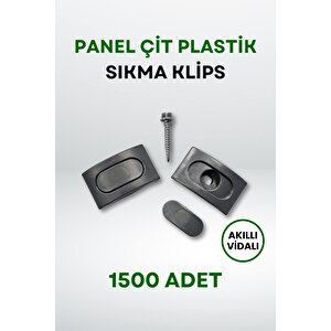 Panel Çit Plastik Sıkma Klips - Akıllı Vidalı (1500 Adet) - Antrasit Gri Antrasit Gri