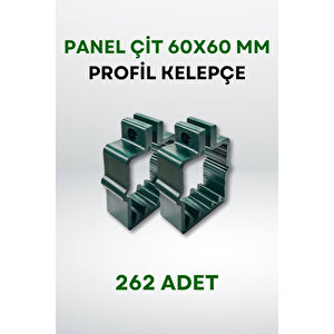 Panel Çit 60x60 MM Profil Kelepçe (262 Adet) - Yeşil Yeşil