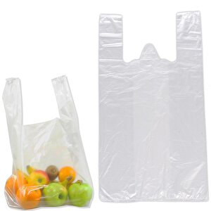 Selfex Şeffaf Market Poşet Torba - Hışır Atlet Poşet - Büyük Boy - 200 Adetlik 20 Rulo / Koli